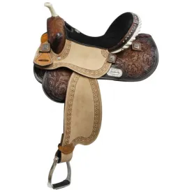 14", 15", 16" DOUBLE T BARREL STYLE SADDLE WITH BARREL RACER CONCHOS