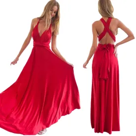 2017 New Sexy Boho Maxi Club Women Dress Bandage Sleeveless Long Dress Party Multiway Bridesmaids Convertible Robe