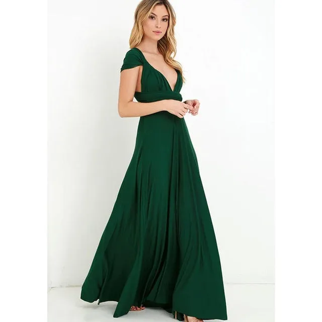 2017 New Sexy Boho Maxi Club Women Dress Bandage Sleeveless Long Dress Party Multiway Bridesmaids Convertible Robe