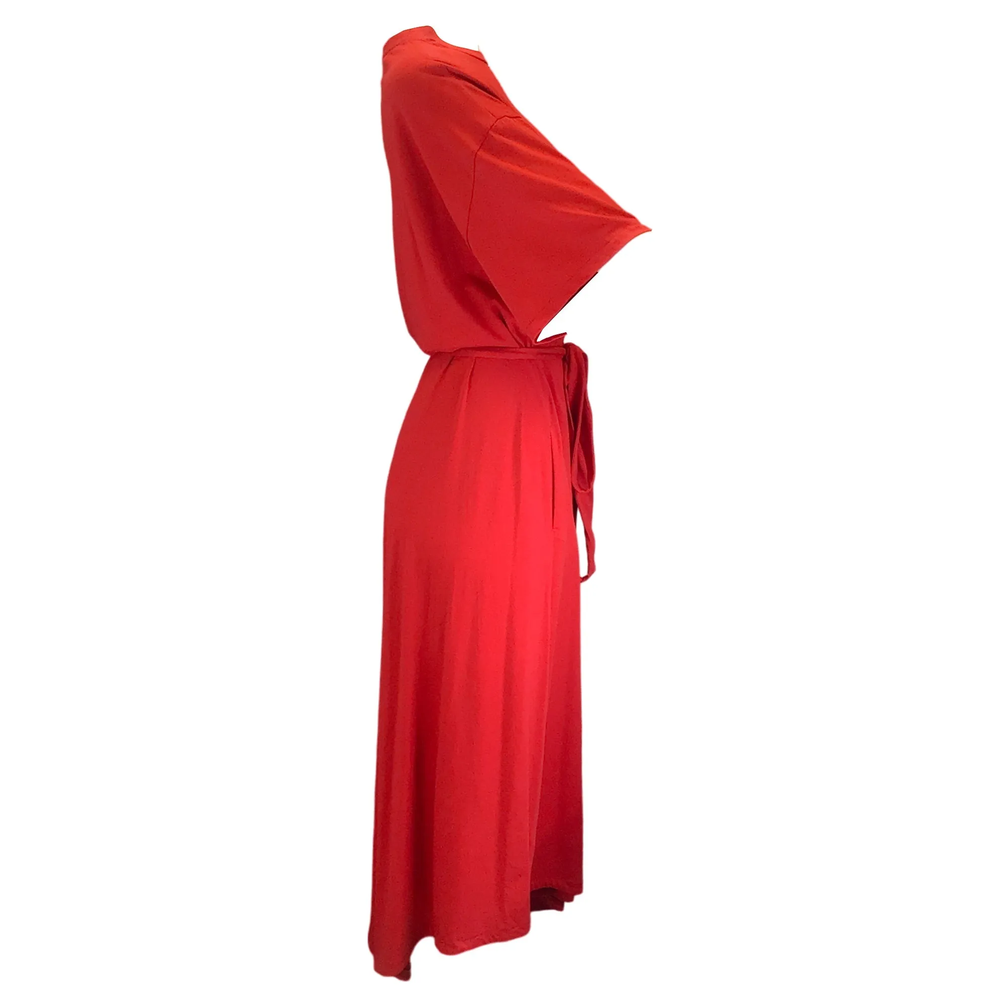 Alexandre Vauthier Red Stretch Jersey Asymmetrical Midi Dress