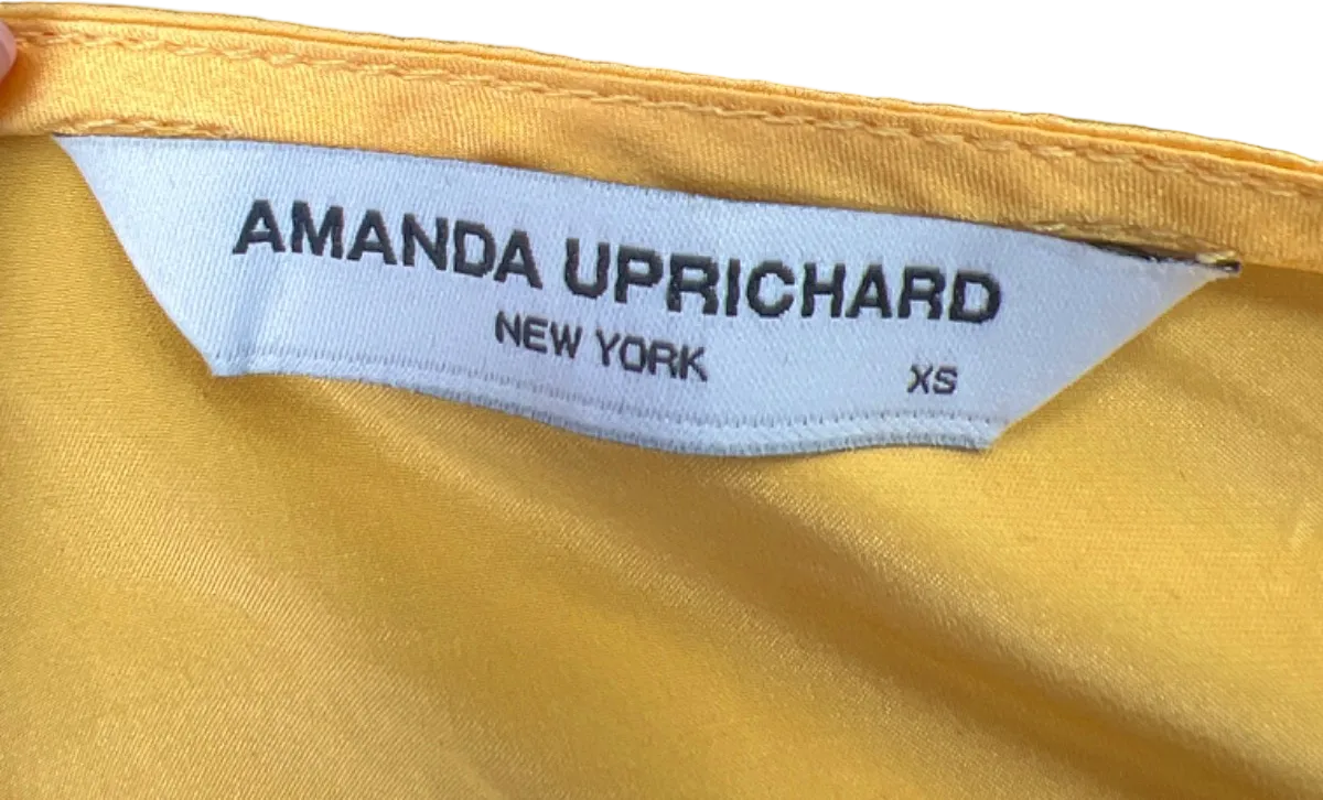 Amanda Uprichard Yellow Halter Neck Satin Dress UK 6