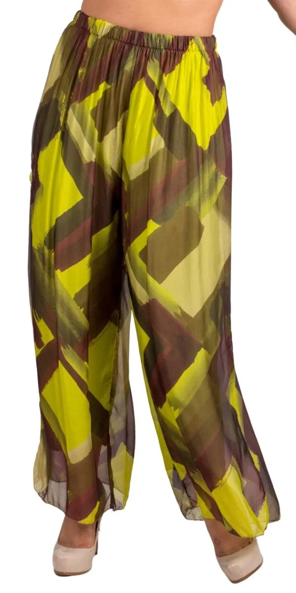 Angelo Brushstroke Silk Pant