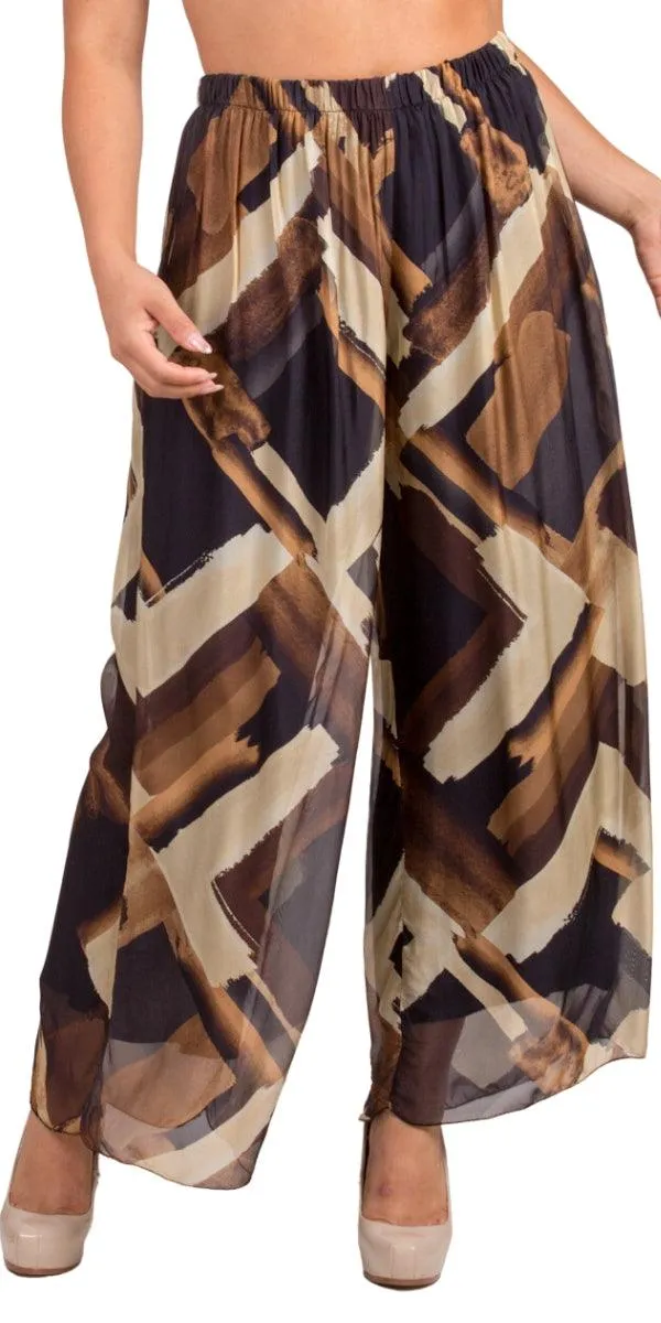 Angelo Brushstroke Silk Pant