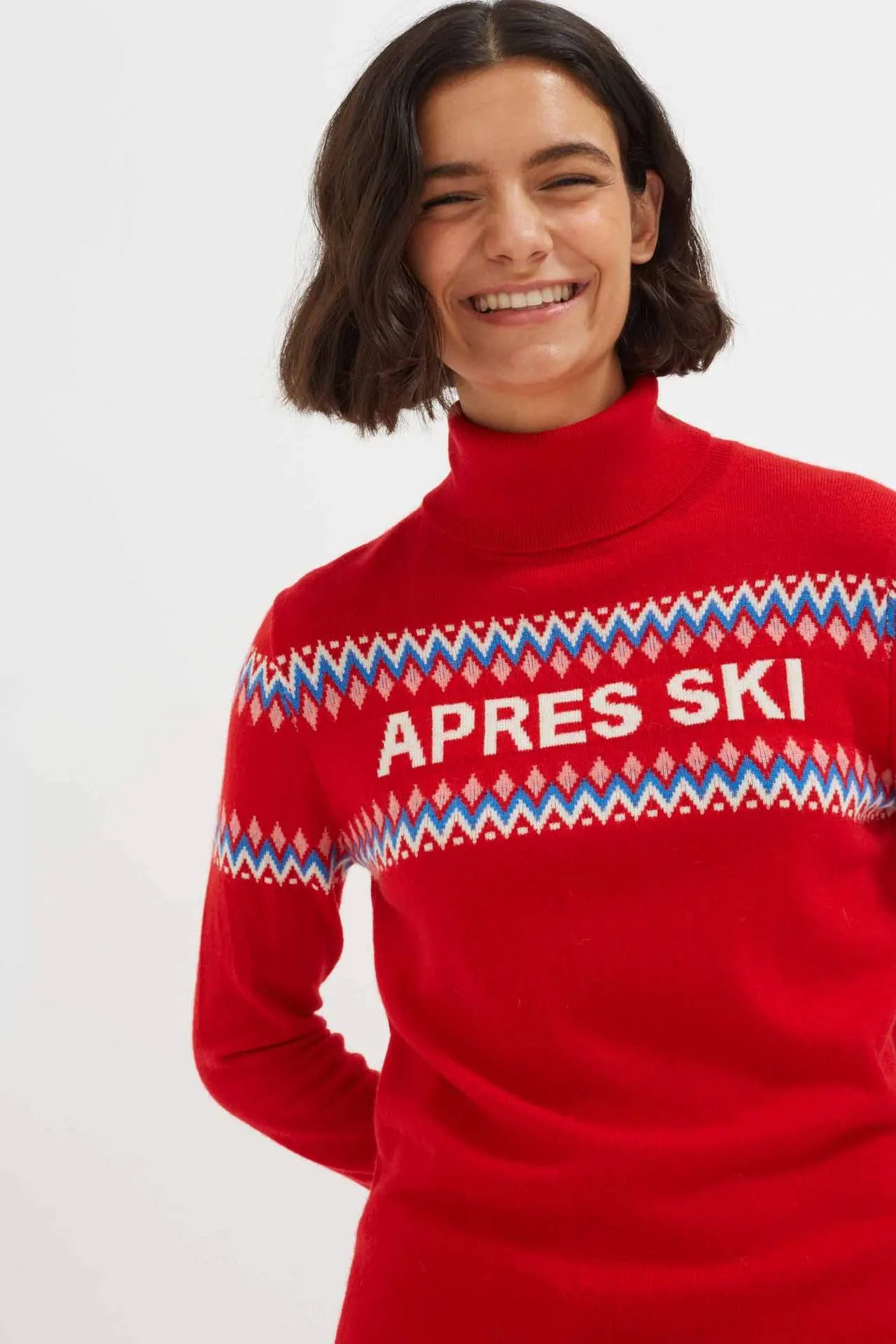 Apres Ski Fair Isle Sweater, Red/Multi