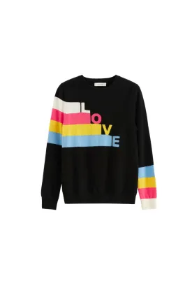 Block Love Sweater, Black