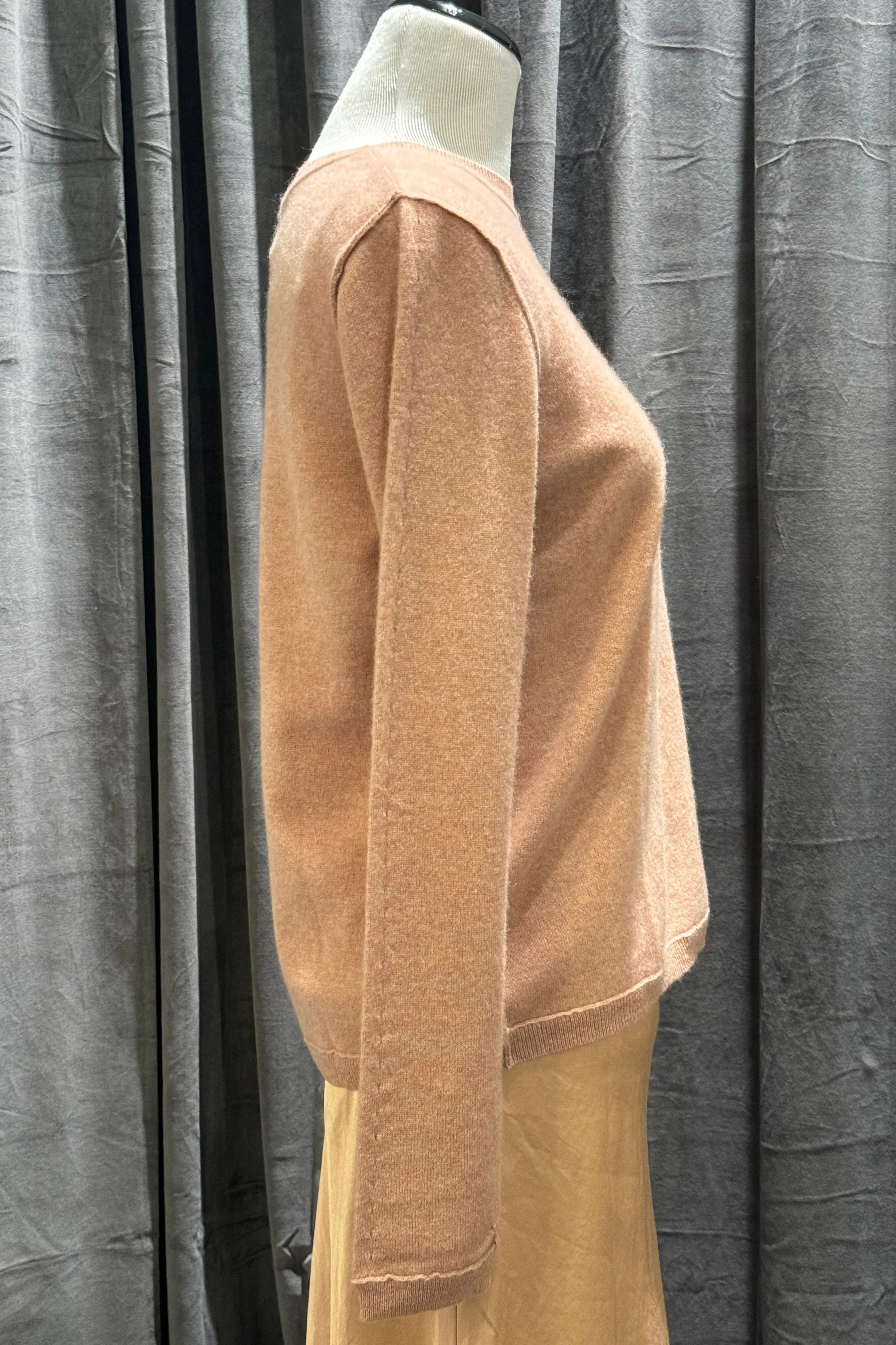 Boyfriend Cashmere Crewneck With Skull Design Copper