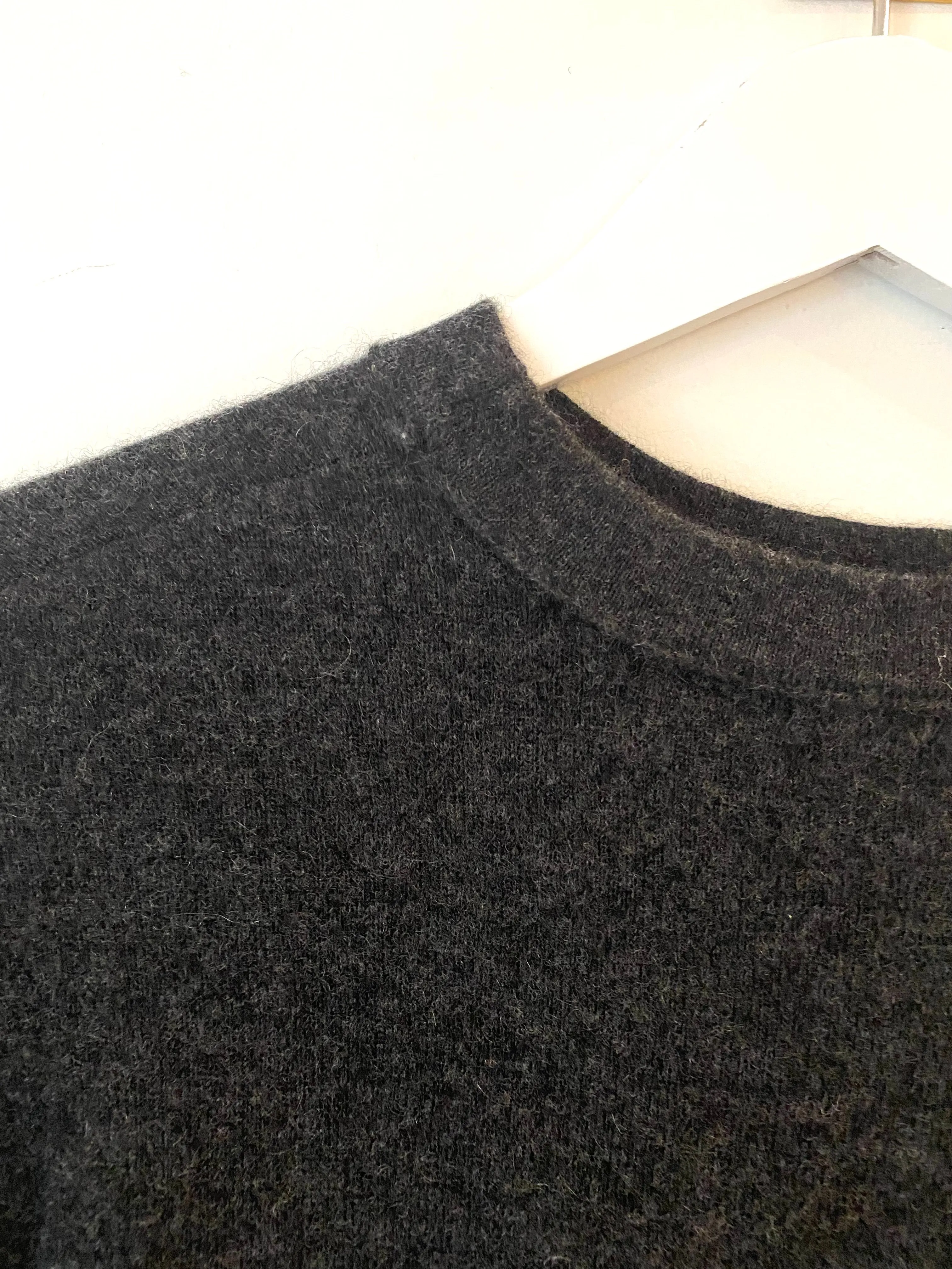 Brazeau Tricot Slouchy Coal Cashmere Crew Sweater