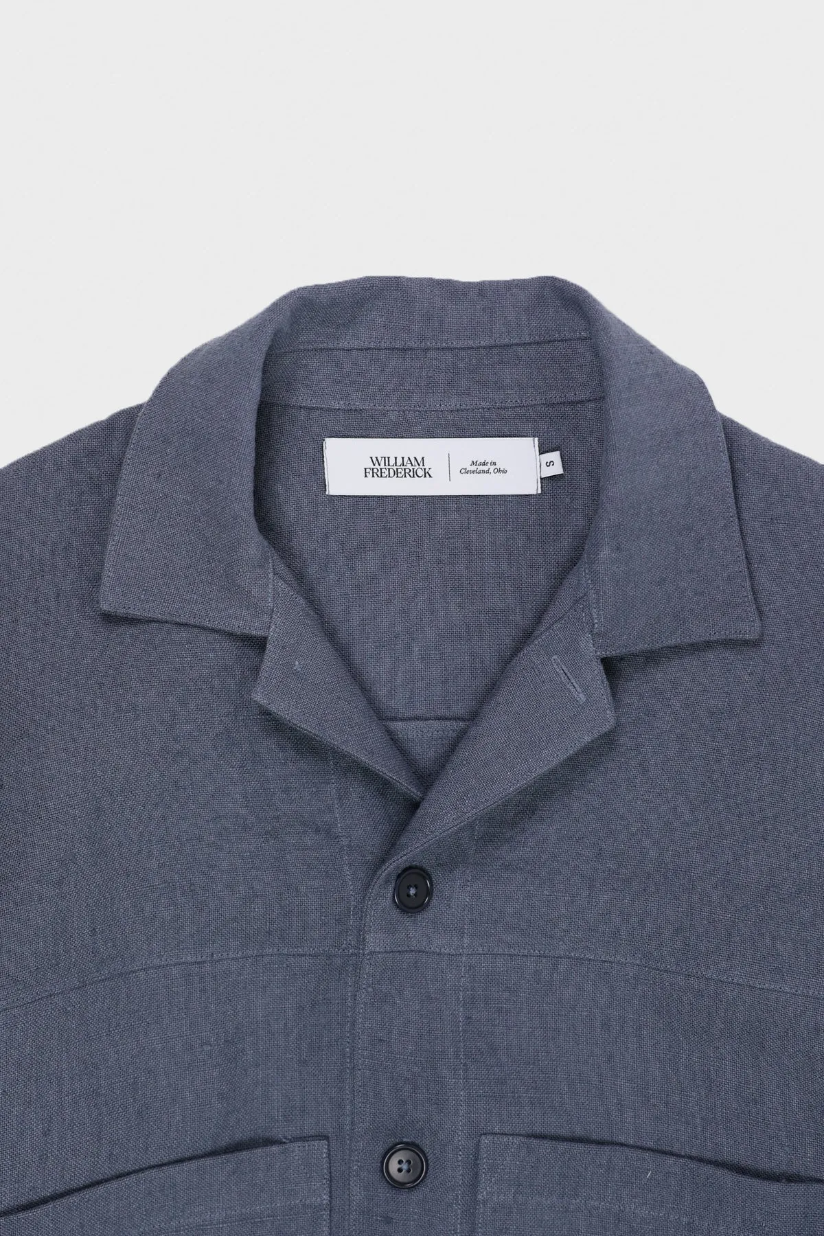 Cafe Jacket - Dusty Blue Butcher Linen