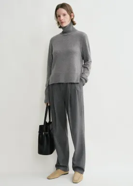 Cropped turtleneck grey melange