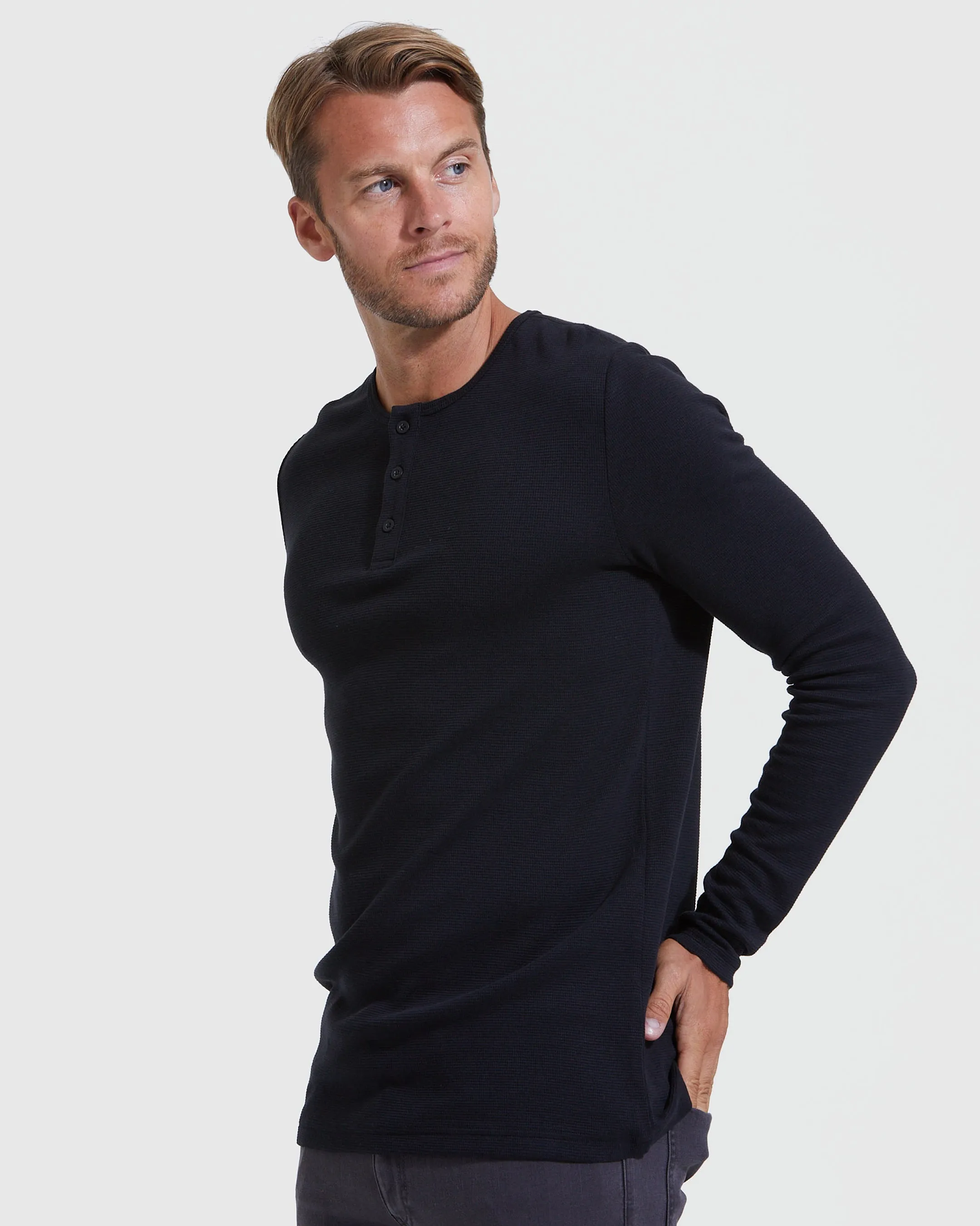 Dark Tones Waffle Henley 3-Pack