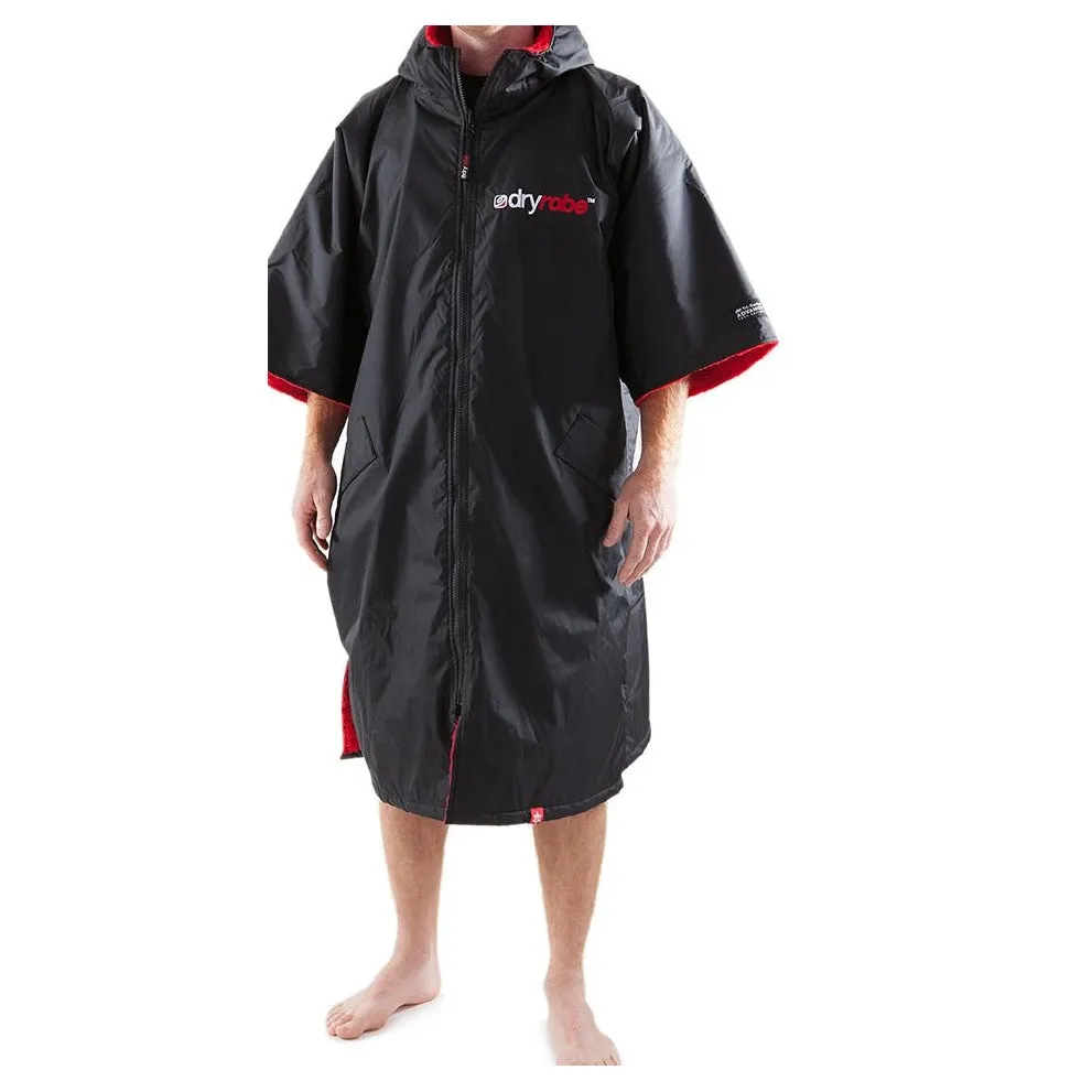 Dryrobe Advance Short Sleeve Changing Robe - Extra Large - Black/Red