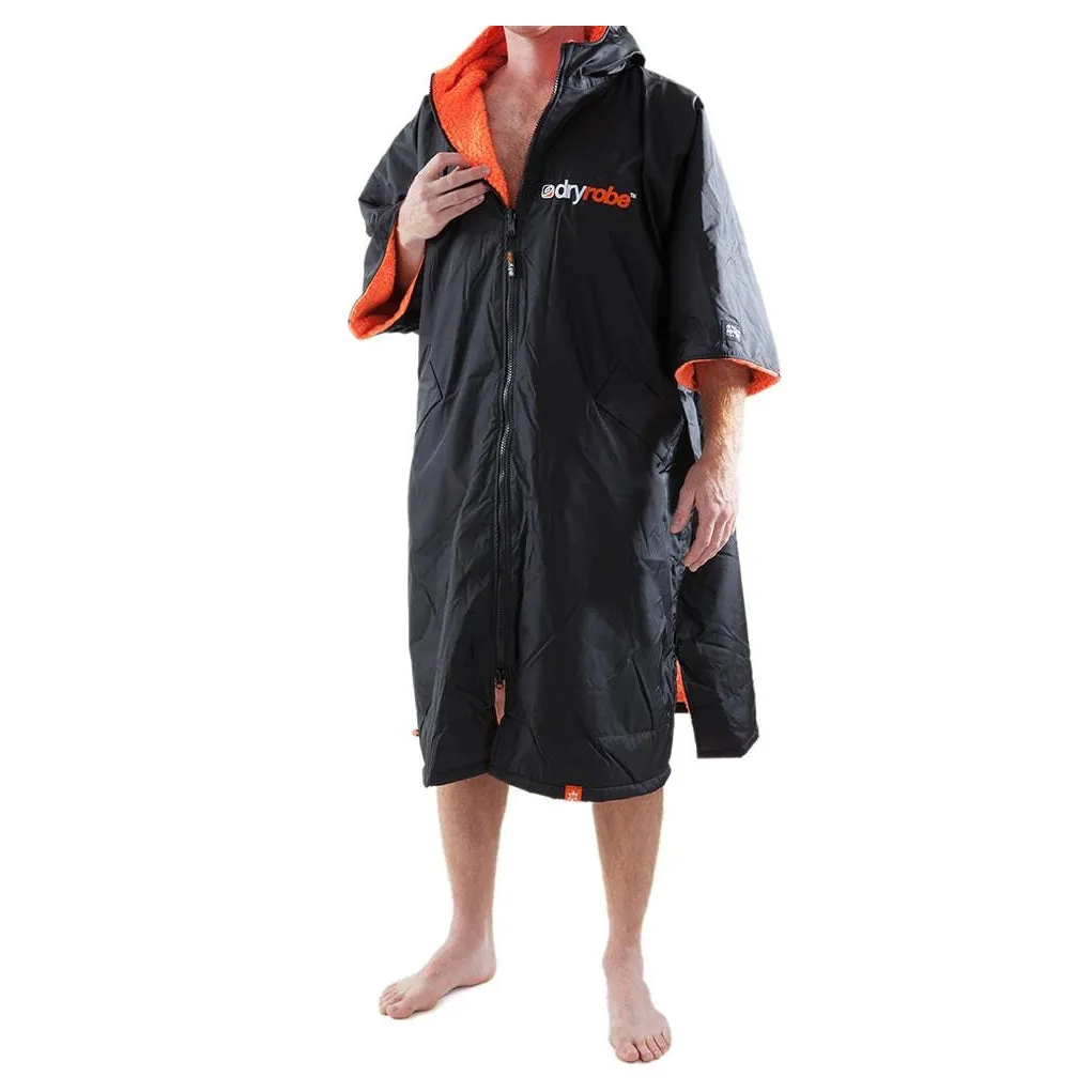 Dryrobe Advance Short Sleeve Changing Robe - Medium - Black/Orange