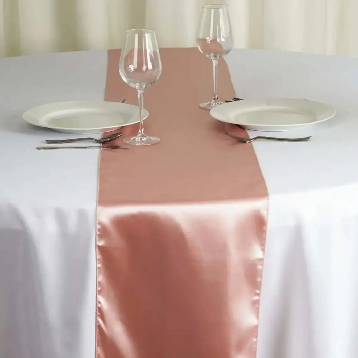 Dusty Rose Satin Table Runner 12" * 108"