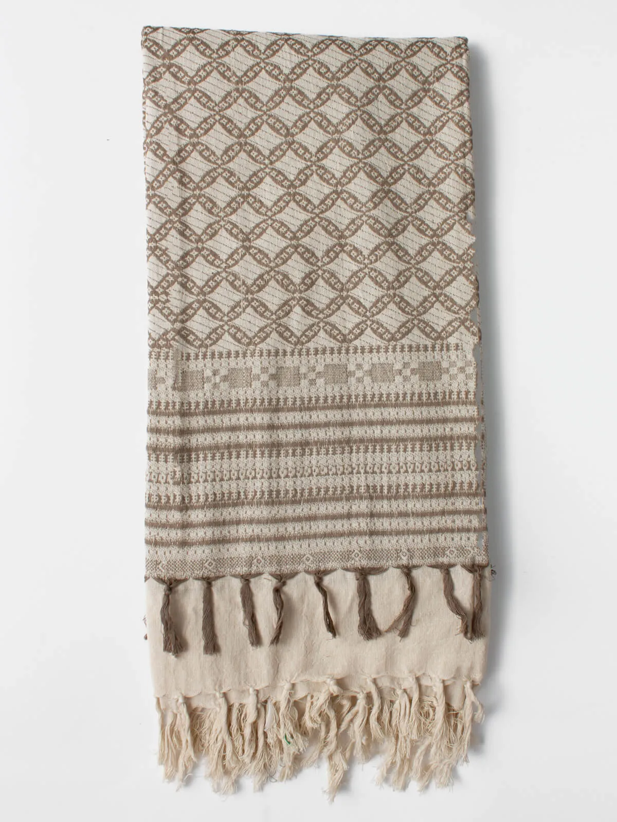 Embroidered Scarf, Taupe