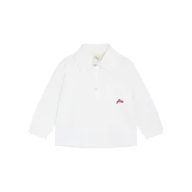 Floess white/ruby red  Embroidered Logo shirt