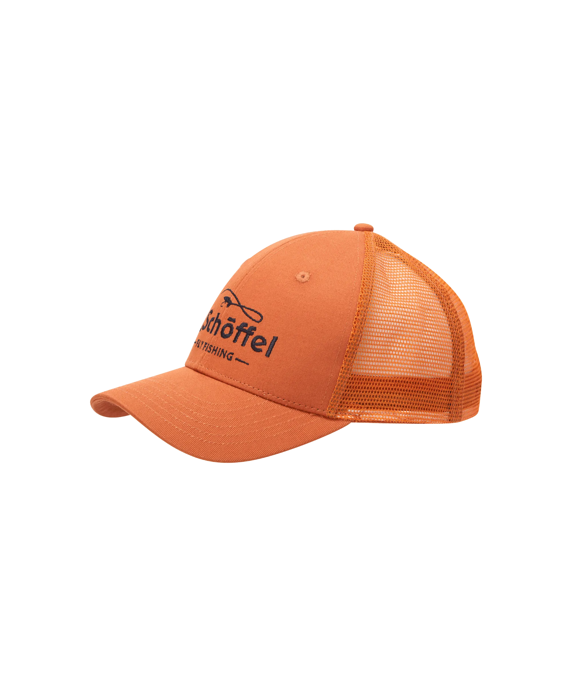 Fly Fishing Trucker Cap - Sunset Orange