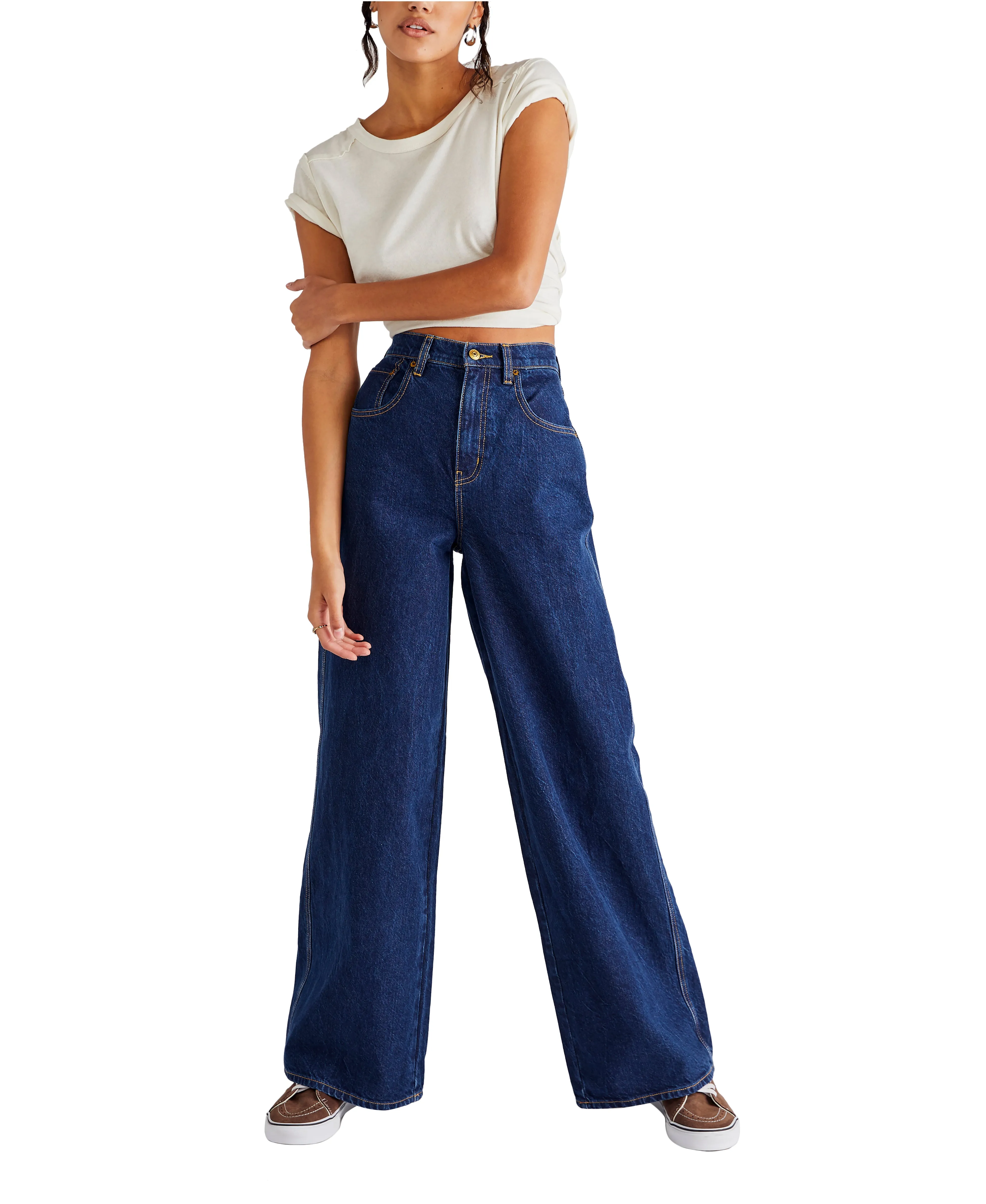 Free People Crvy Gia Wide Leg Jean