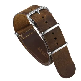 Genuine Leather 1973 British Military Watch Strap: OXFORD - Chestnut Brown