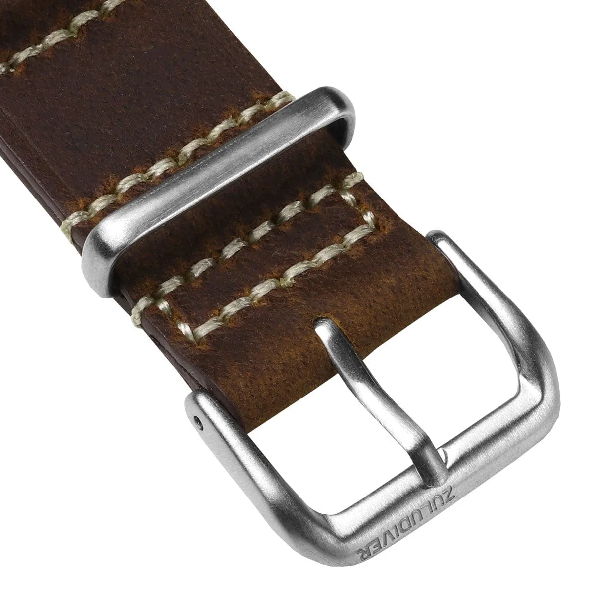 Genuine Leather 1973 British Military Watch Strap: OXFORD - Chestnut Brown