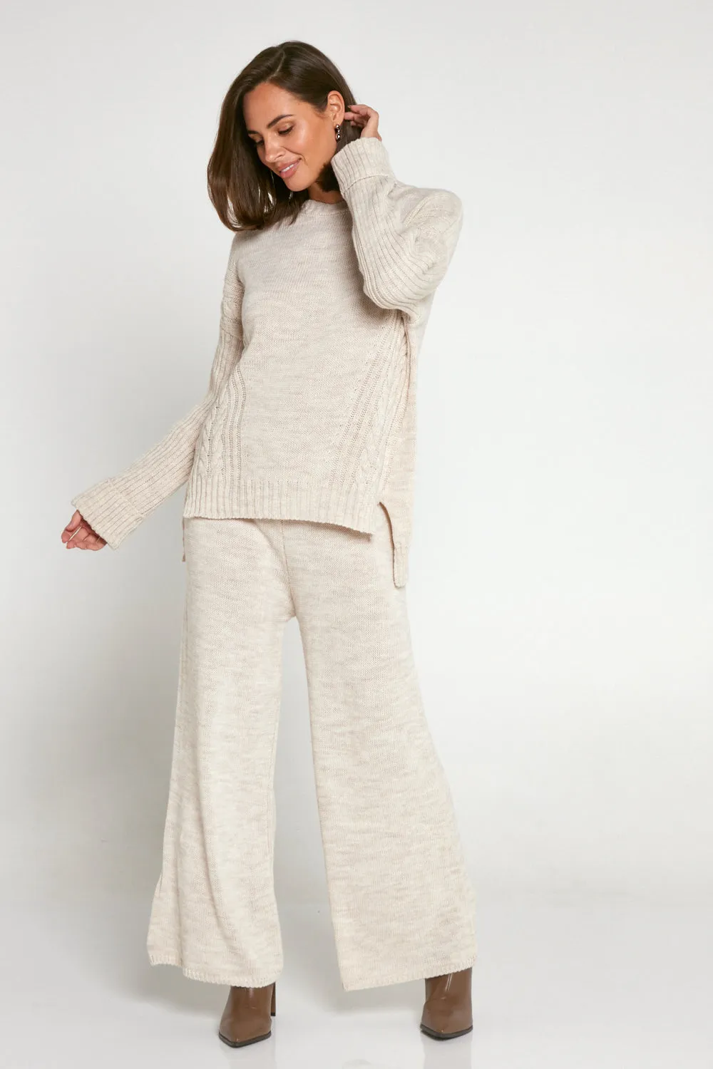 Hathaway Knit Jumper & Pant Set - Cream