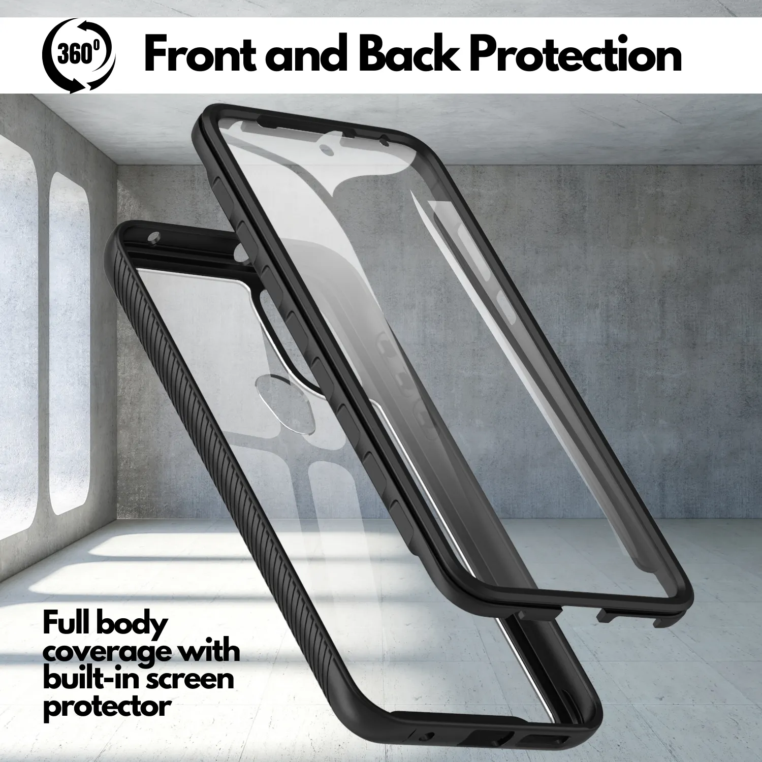 Heavy-Duty Case with Built-in Screen Protector for Moto G Power (2022)