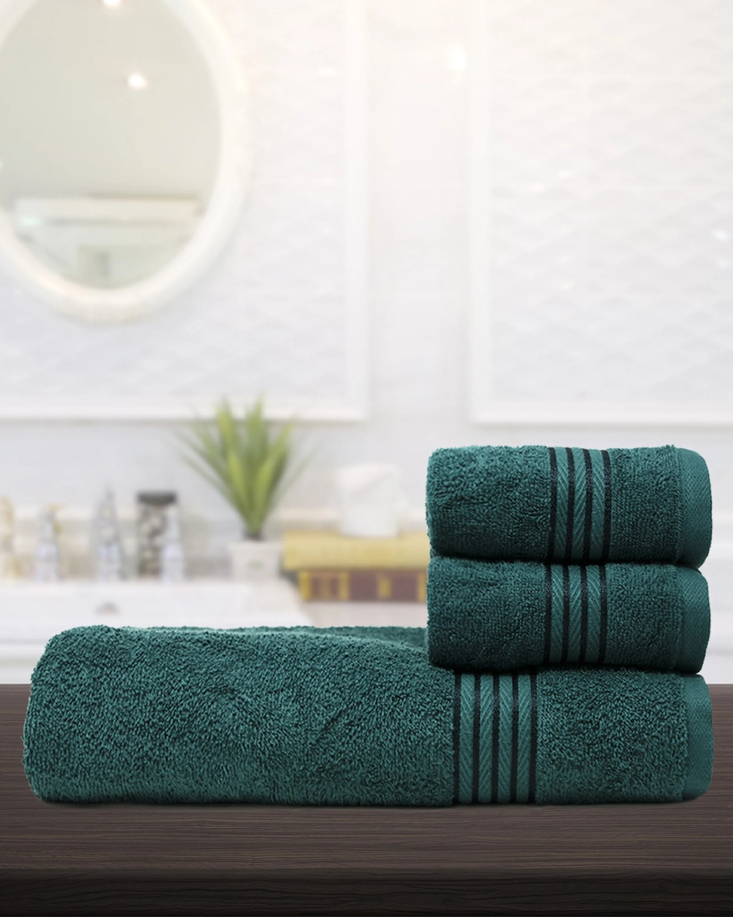 HENLEY BATH TOWELS- 3PCS- ANGIE'S INDIA