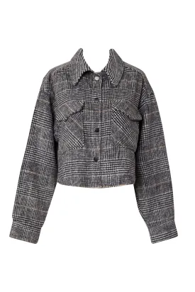 Hollis Black Plaid Cropped Jacket