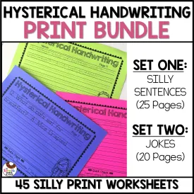 Hysterical Handwriting Worksheets | Print Bundle
