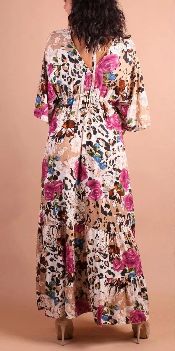 Leopard Rose Maxi Dress