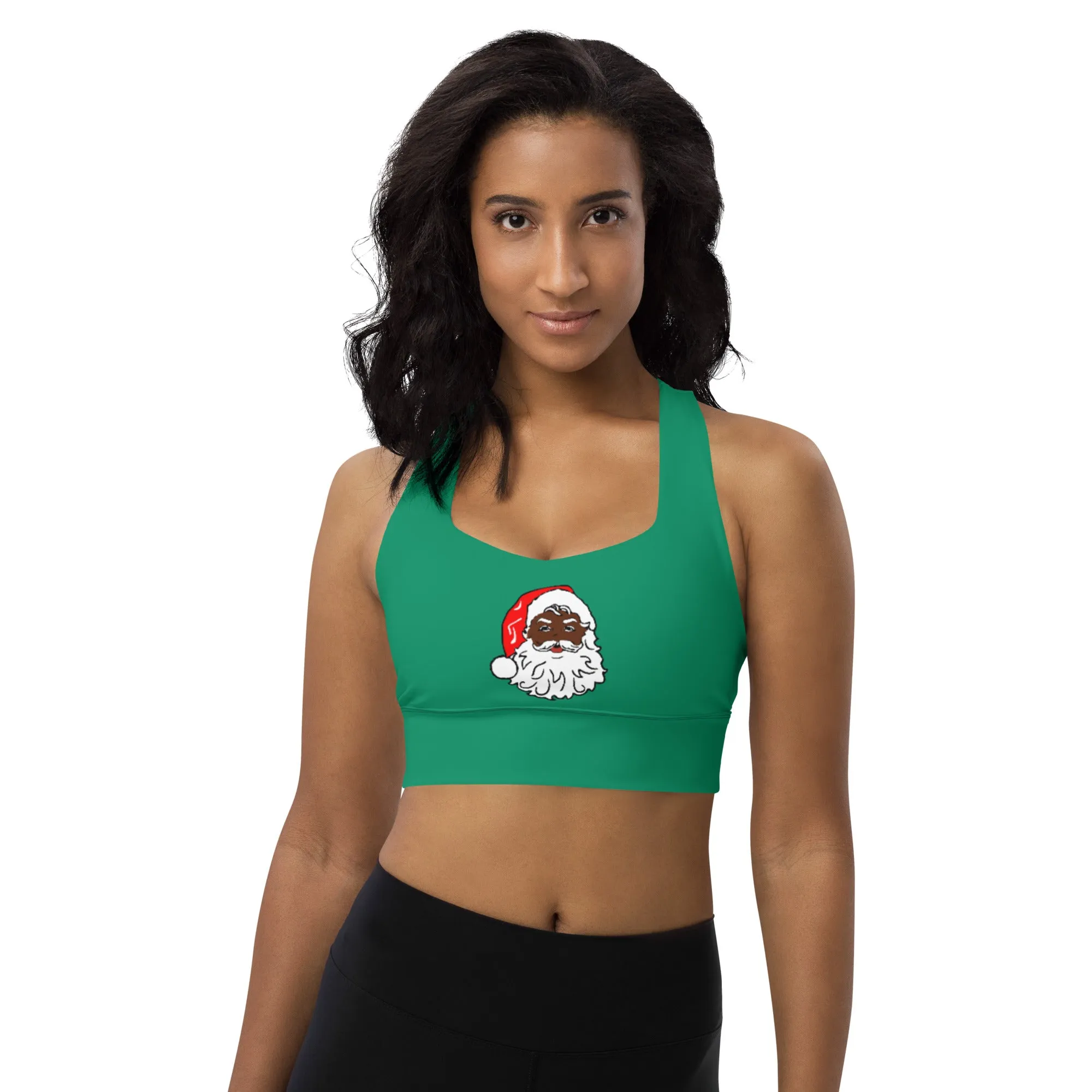 Longline Santa Green sports bra