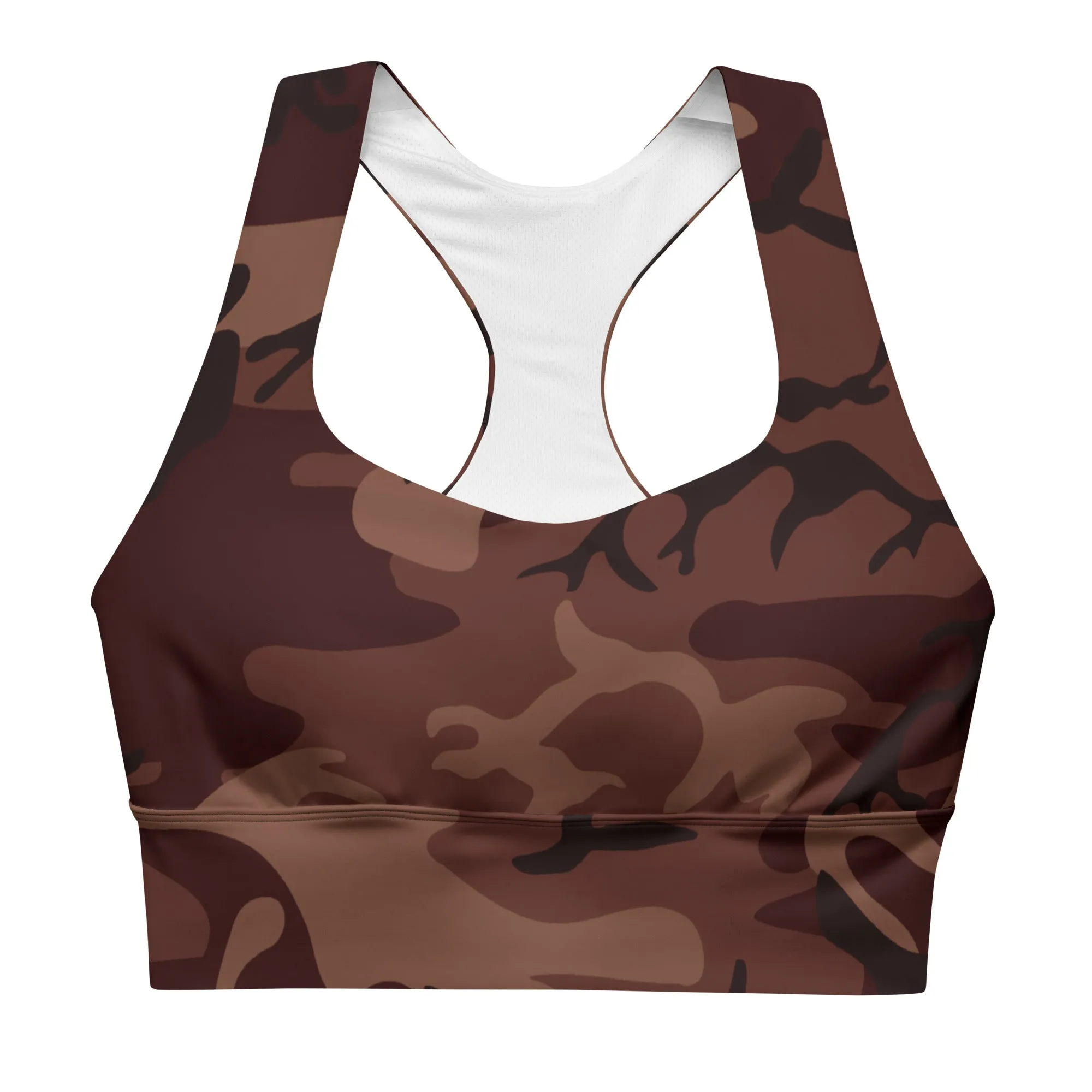 Longline sports bra Camo Burgundy