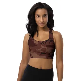 Longline sports bra Camo Burgundy