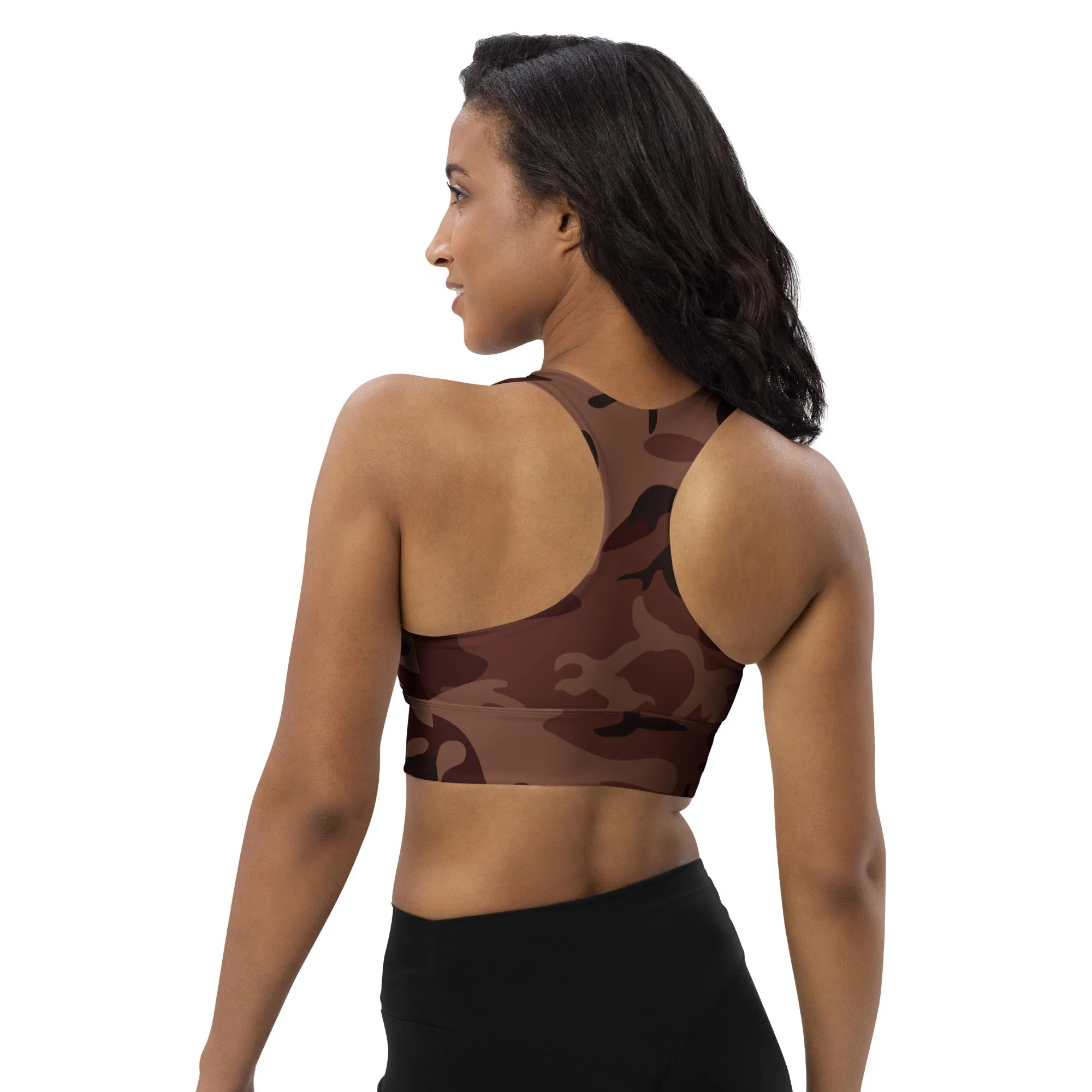 Longline sports bra Camo Burgundy