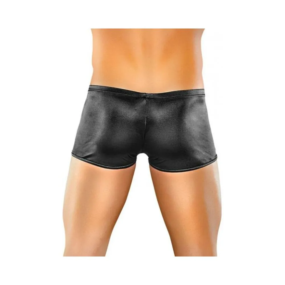 Male Power Satin Lycra Boxer Shorts Black Small