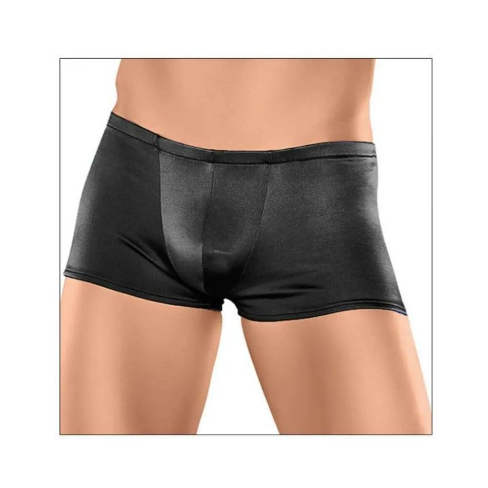 Male Power Satin Lycra Boxer Shorts Black Small