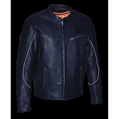 Men's Leather Scooter Jacket with Cool Tec Leather 1502