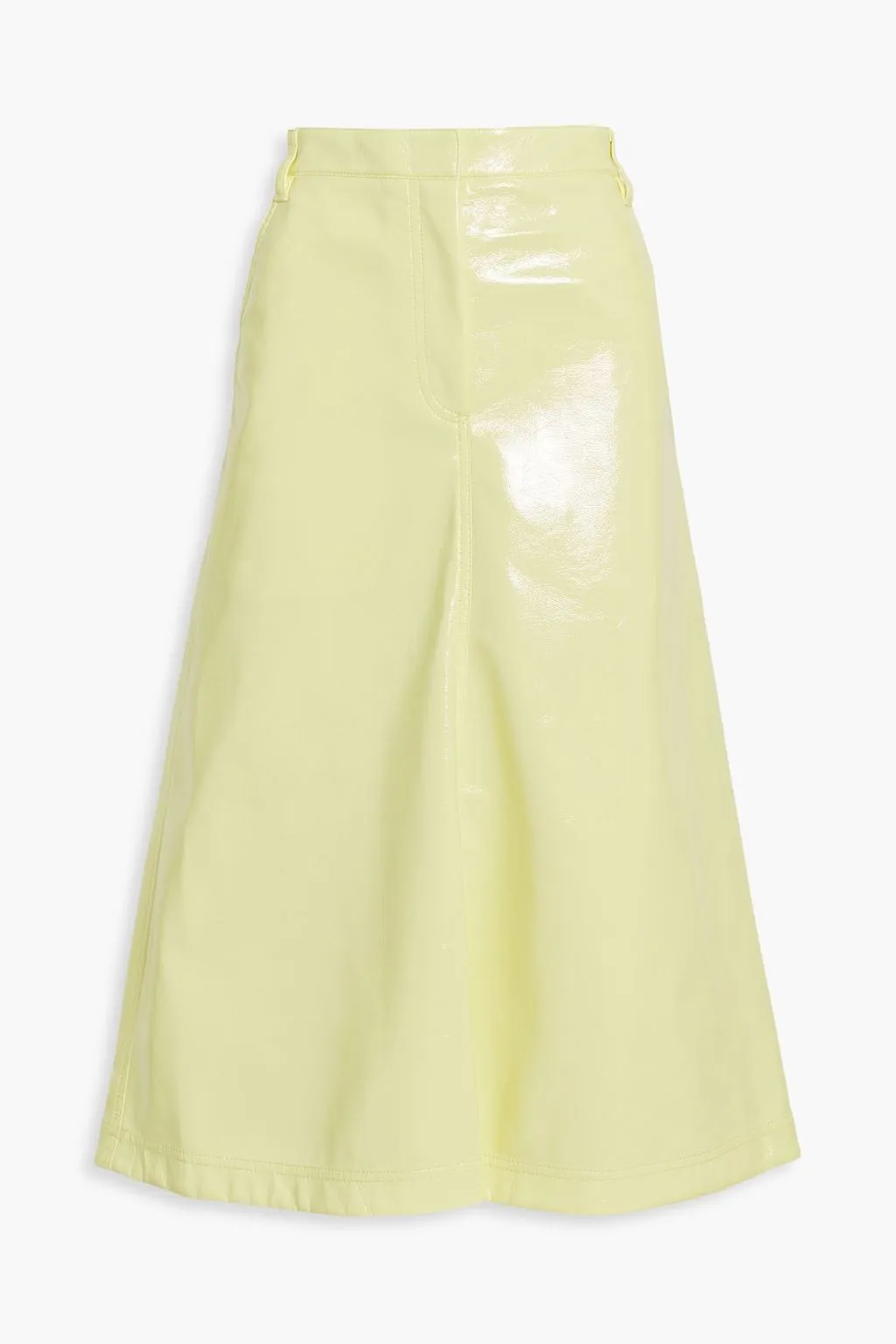 Midi skirt in faux patent leather TIBI, yellow