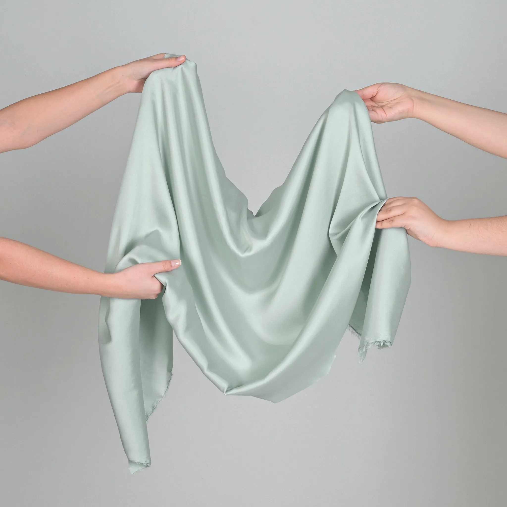 Mint Satin Twill Fabric 4255