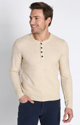 Mixed Stitch Waffle Sweater Henley