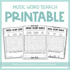 Music Word Search | Printable | Free!