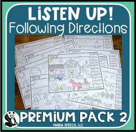 Premium Listen Up Following Directions Pack #2  Worksheets LIMITED TIME OFFER