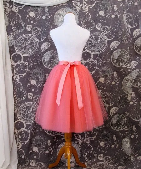 Quality 5 Layers 65cm Summer Midi Tulle Skirt Fashion Pleated TUTU Skirts Womens Lolita Petticoat Bridesmaids Jupe Saia faldas