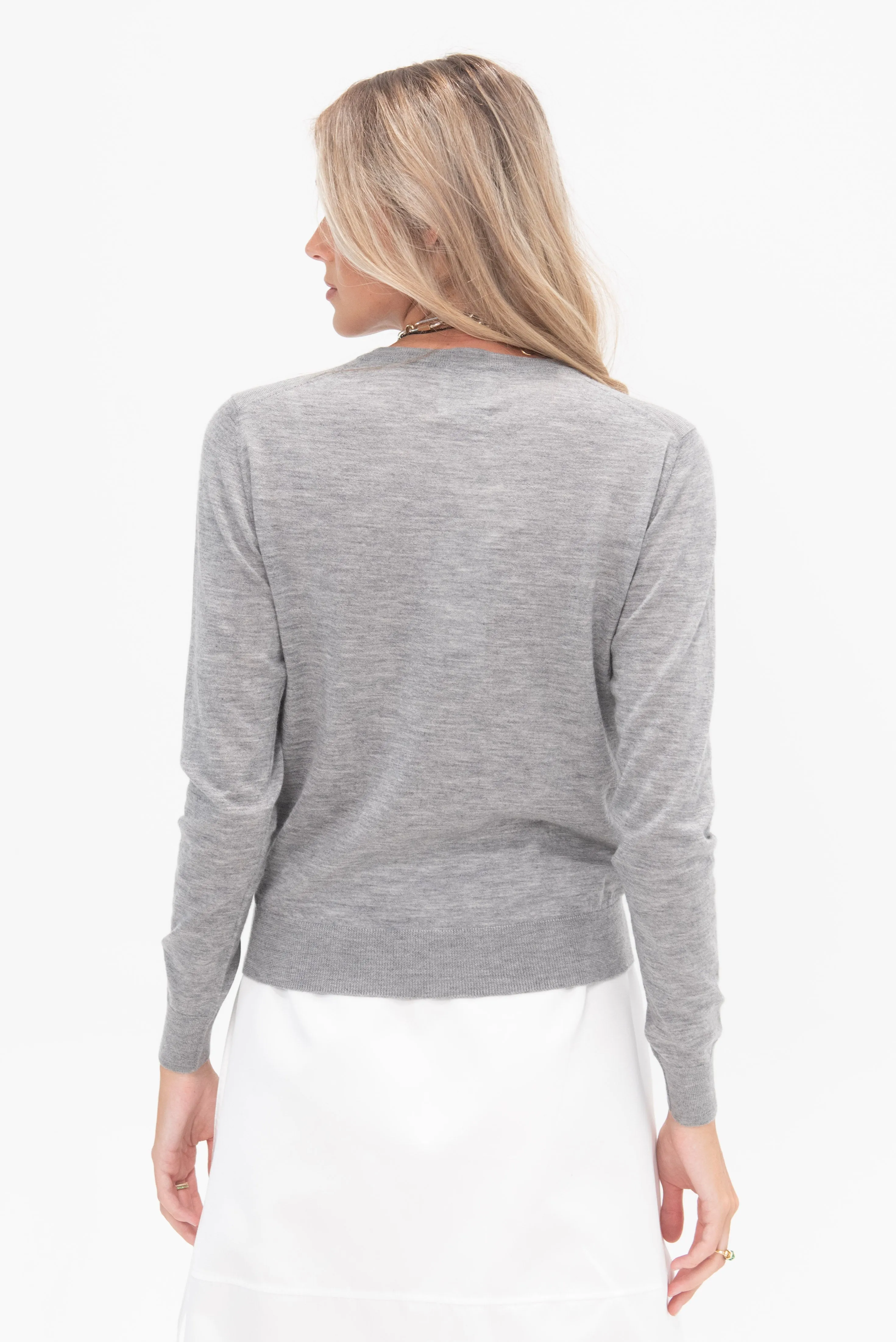 Round Neck Sweater, Heather Melange