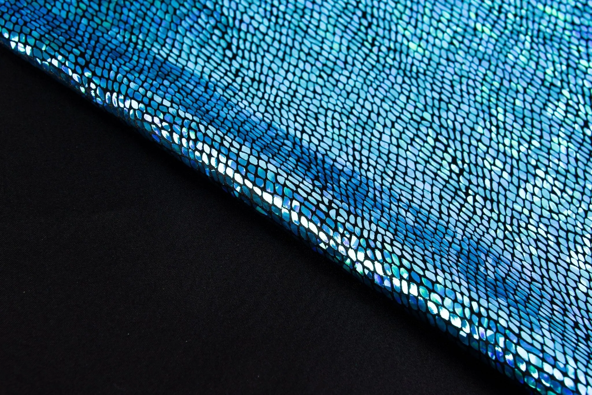 Satin Hologram Foil Fabric/ Versatile Snake Pattern