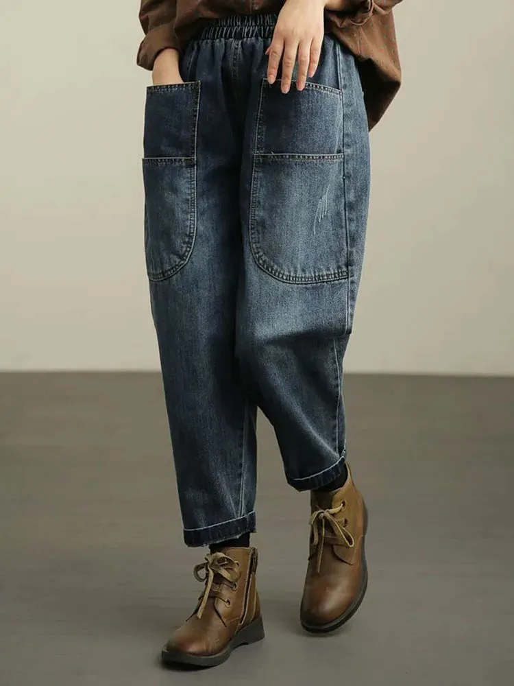 TEEK - Baggy Korean Waist Harem Jeans