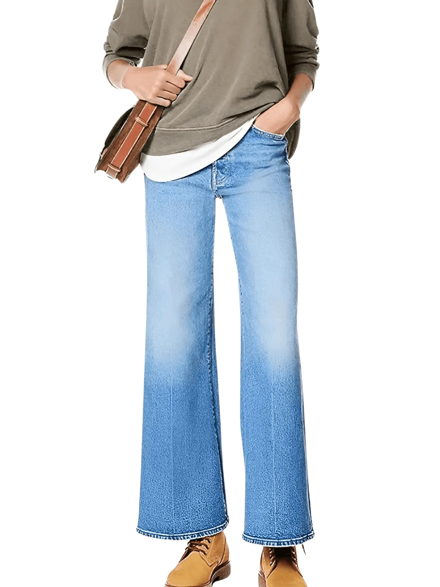 Women's High Waisted Wide Leg Flare Jeans