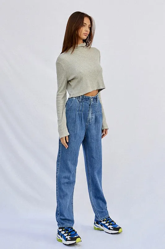 Wyatt Pleated Mom Jeans