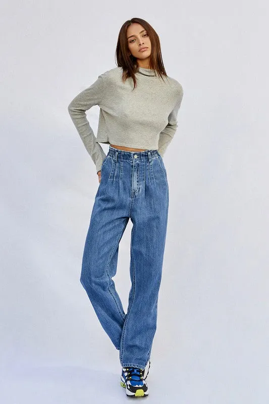 Wyatt Pleated Mom Jeans