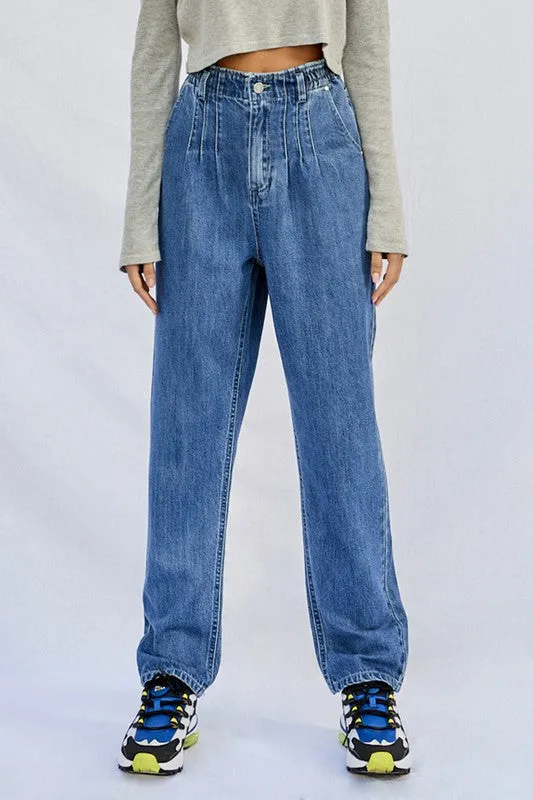 Wyatt Pleated Mom Jeans