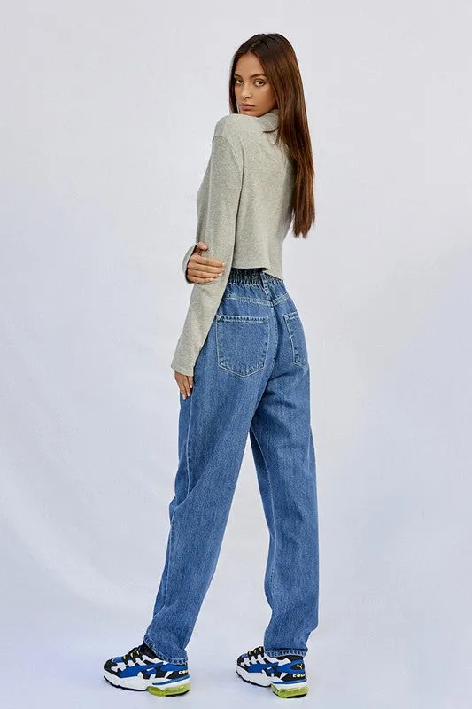 Wyatt Pleated Mom Jeans